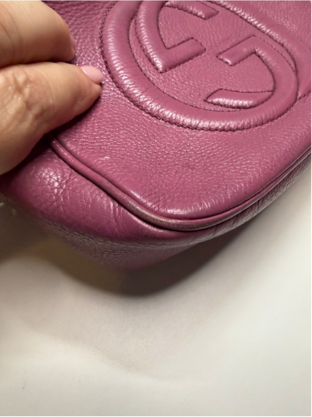 Women's Gucci Leather Crossbody Bag, One Size, Purple - Picture 6 of 12